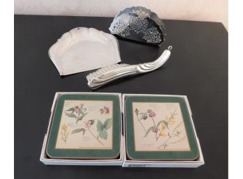 Silver Plated Pieces And Coasters
