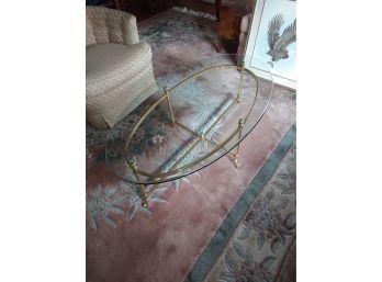 Brass And Glass Top Coffee Table