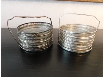 Two Sterling Coaster Sets