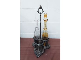 Decanter Holder With Two Decanters