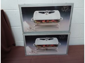 Two Silver Plated Serving Dishes With Boxes