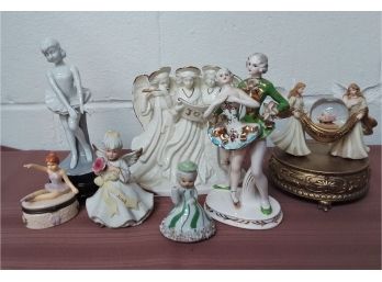 Group Of Angels And Ballerina Figurines