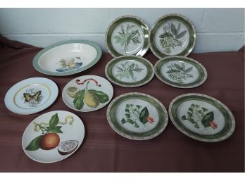 Set Of 6 Herb Plates And Etc