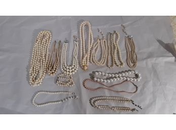 Lot Of Pearl Bead Necklaces