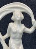 #13 Nude Woman Nymph Flower Frog Art Deco Nouveau German Porcelain Coronet Figurine 6'