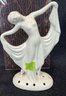 #14 Nude Woman Nymph Flower Frog Art Deco Nouveau German Porcelain Coronet Figurine 8'