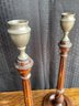 Two Candle Sticks And Rack Of Glass Tubes 6x17'