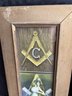 Two Masonic Frames And Cards Dated 1917 5x12'