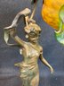 1900's Art Nouveau Germany Lamp Newer Shade 20' Tall