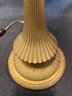 1920's Cast Iron Reversed Painted Lamp 24' Tall 16' Inside Diameter Of Shade Signed 1840