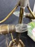 Beautiful 1920's Three Color Stain Glass Lamp 17' Shade 14' Across