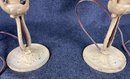 Beautiful Pair Of Boudoir Lamps 12' Tall Shade 5'