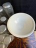 Hoosier Glass Bottles With Mixing Bowl 10'