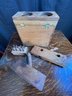 Two Wood Block Planes  Tap Set Misc Wood Box