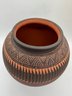F108 Vintage Navajo Etched Pottery Vase Urn 8x10'