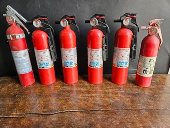 R62 - Lot Of Six Fire Extinguishers - Local Pickup Only On This Item