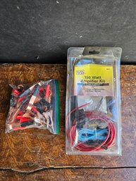 R64 - Car Amplifier Wiring Kit Plus Lot 3'  Large Alligator Clips (16)