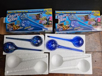 R93 - Two Sets Of Aqua Globes - New In Very Good Condition - LOCAL PICKUP ONLY