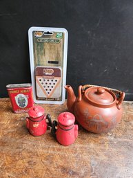 R107 - Miscellaneous Lot - Pottery Games S&P Tobacco Tin -LOCAL PICKUP ONLY