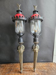 R144 - Two Large Wall Sconce Lights -  43' X 10' X 11' LOCAL PICKUP ONLY
