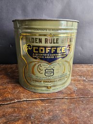 M4 - Golden Blend Coffee Tin  10 Pound Size - Large - 10' X 9.75' - No Lid