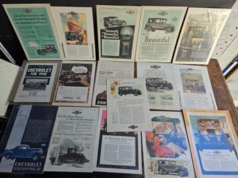 M56 - Lot Of 16 Automotive Advertisements From Chevrolet - 7'x10' & 8.5'x12'