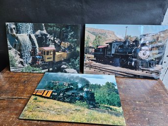 M68 - Lot Of Three Borderless Locomotive Photos - 19'x13.5' Each - LOCAL PICKUP ONLY