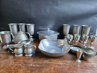 M61 - Pewter Lot - Wilton/Woodbury/Crescent - Sizes From 1.5' To 7' Tall & 1.5'-9.5' Wide - LOCAL PICKUP ONLY