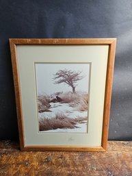 M99 - Hager Signed Beach Scene In Winter Photograph - 17.5'x21.5' - LOCAL PICKUP ONLY