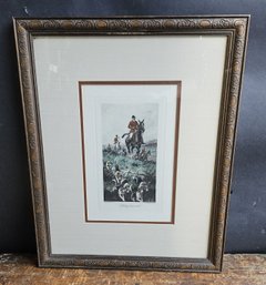 M105 - George Wright 'Getting Down To It' Fox Hunt Print - Framed - 16'x20' - LOCAL PICKUP ONLY