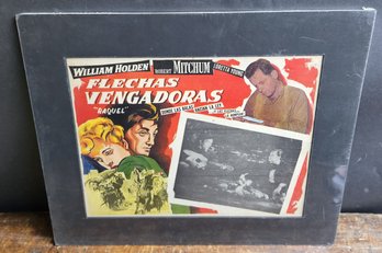 M122 - William Holden/Robert Mitchum Spanish Theater Lobby Card - 20'x16.5' - LOCAL PICKUP ONLY