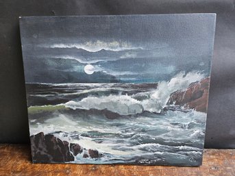 M125 - Oil On Canvas - Ocean - Signed GP 1971 - 20'x24' -LOCAL PICKUP ONLY