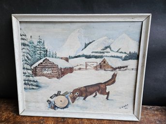 M128 - I. Sinden Signed - Crude - Oil On Board - 1967 - 21.5'x18' - LOCAL PICKUP ONLY