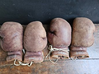 M142 - Two Pair Of Vintage Denkert Boxing Gloves - NO. 37-16