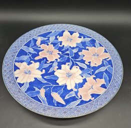 M194 - Ceramic Floral Serving Plate - Sun Ceramics - 12.5'x1.5' - LOCAL PICKUP ONLY