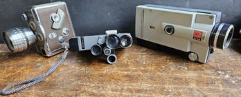 M210 - Cinekon - Kodak - Revere 8 - 8mm Movie Cameras With Extras- As Found
