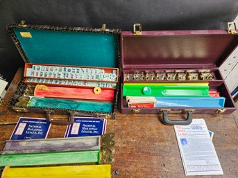 M244 - Mahjong Sets In Two Cases - See Photos For Completeness