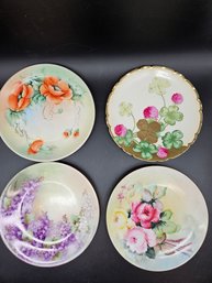 M249 - Four Hand Painted Plates Various Brands - 8.5' Diameter - LOCAL PICKUP ONLY