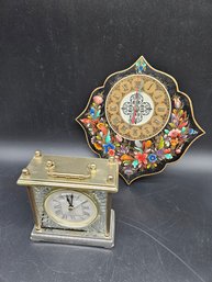 M251 - Two Battery Powered Clocks - Glass Clock Works Large Does Not - 5'x5' & 10'x10' - LOCAL PICKUP ONLY