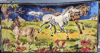 M265 - Small Horse Tapestry - Some Edge Wear - 36'x19' Made In Belgium