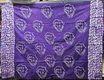 M296 - Purple Cotton Fabric -1979 Organization Of African Unity Meeting In Liberia 50'x69'