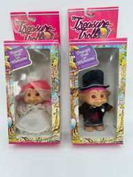 T15 1991 Treasure Troll Bride And Groom Dolls