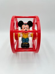 T79 1980's Mickey Mouse Roll Back Toddler Toy