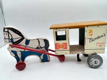 T99 1930 Rich Toys Golden Crest Horse And Wagon