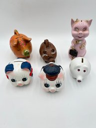 T134 Assorted Vintage Ceramic Piggy Banks