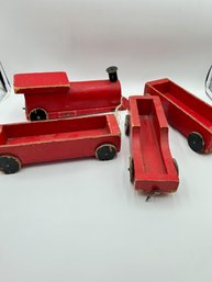 T179 Red Wooden Train