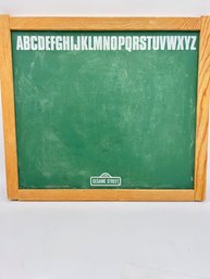 T71 1990's Sesame Street Chalk And Magnetic Alphabet Board