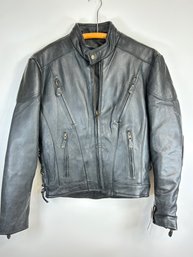 V79 Men's Size 38 Unik Black Leather Jackets New With Tags