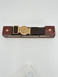 V113 1969 Official Boy Scout Of America Leather Belt Size 40