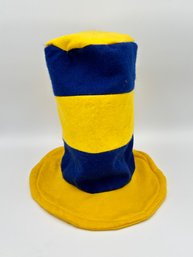 V114 Blue And Yellow Felt Hat Dr Seuss Like
